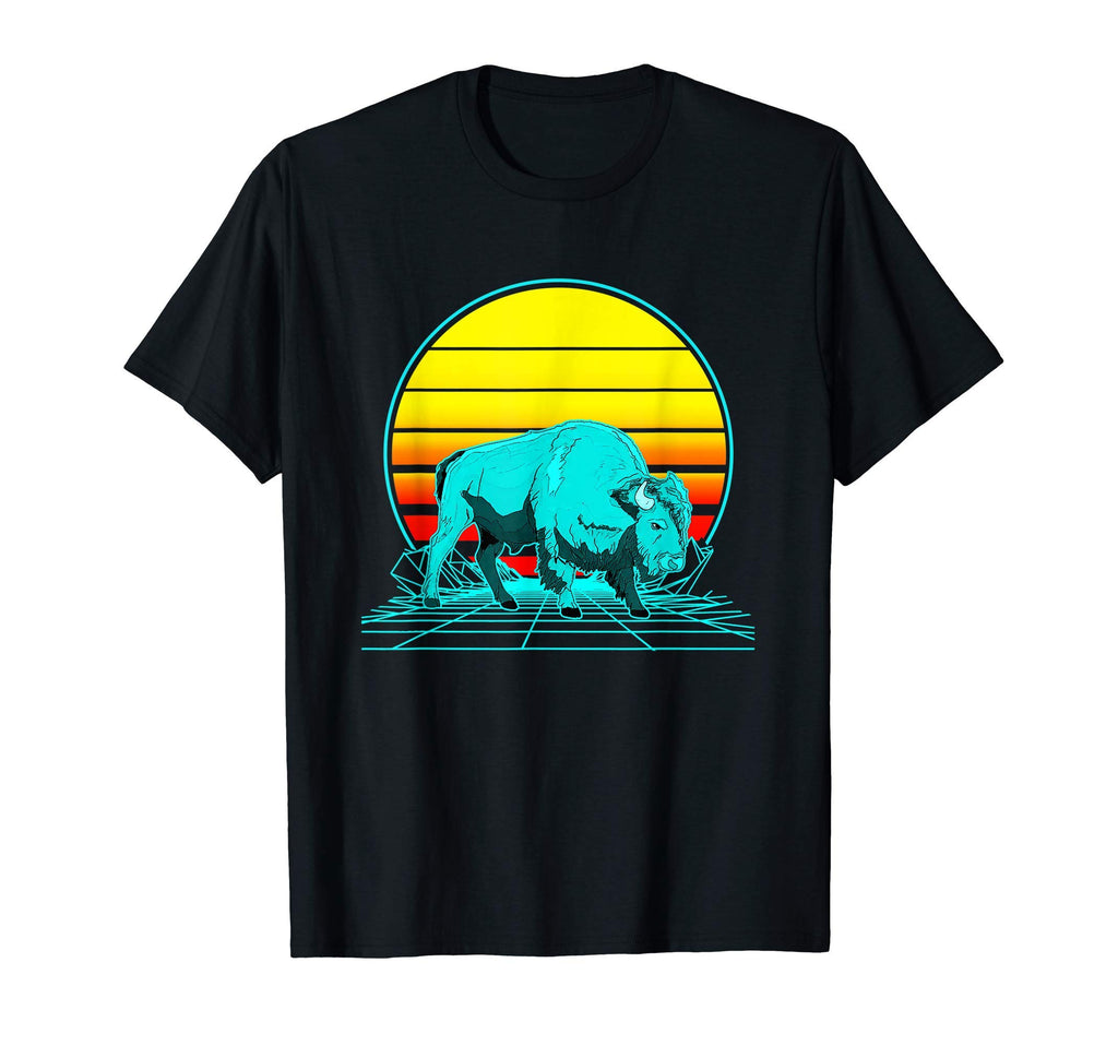 Sunset Bison T-Shirt - Custom Art Print Men Women - T-Shirt, Sweatshirt, Hoodie