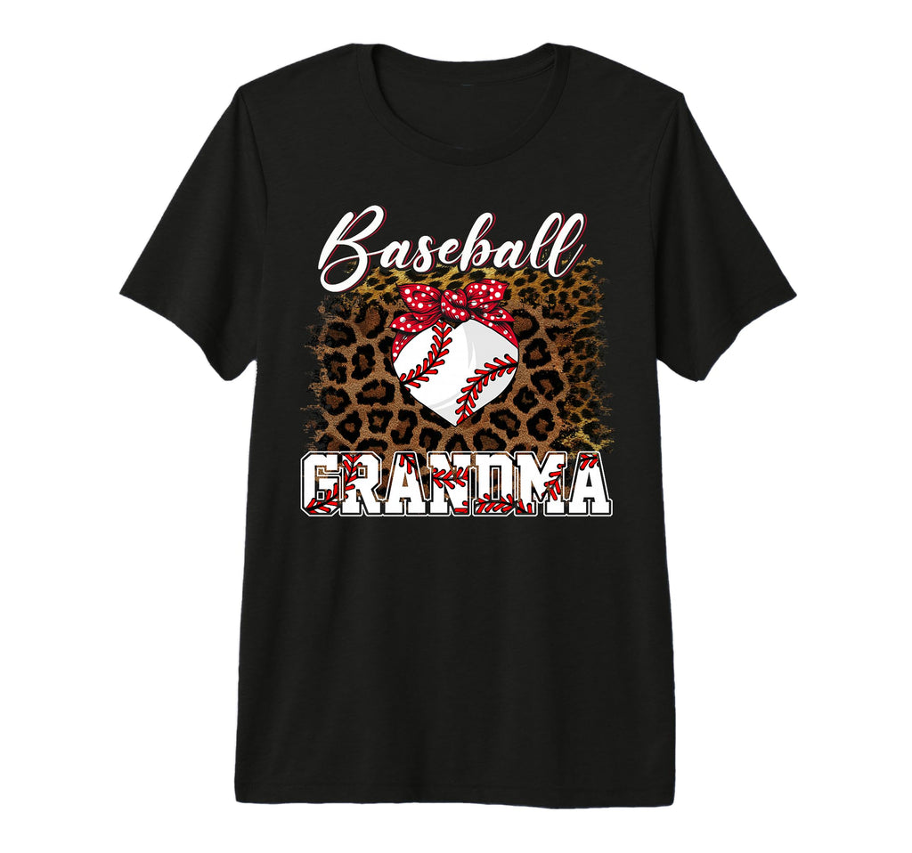 Softball Baseball Grandma Leopard T-Shirt - Minimalist Print Men Women - T-Shirt, Sweatshirt, Hoodie