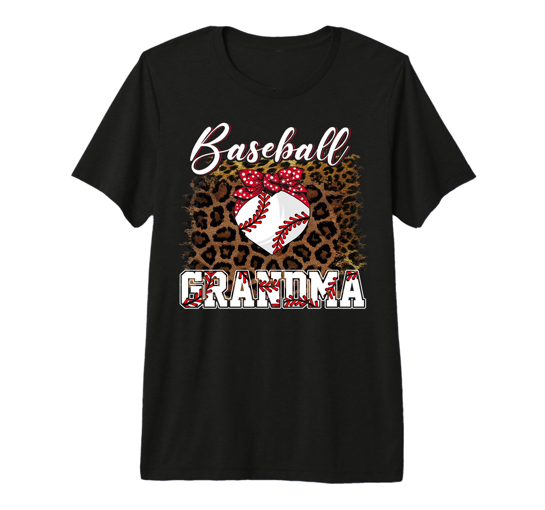 Softball Baseball Grandma Leopard T-Shirt - Minimalist Print Men Women - T-Shirt, Sweatshirt, Hoodie