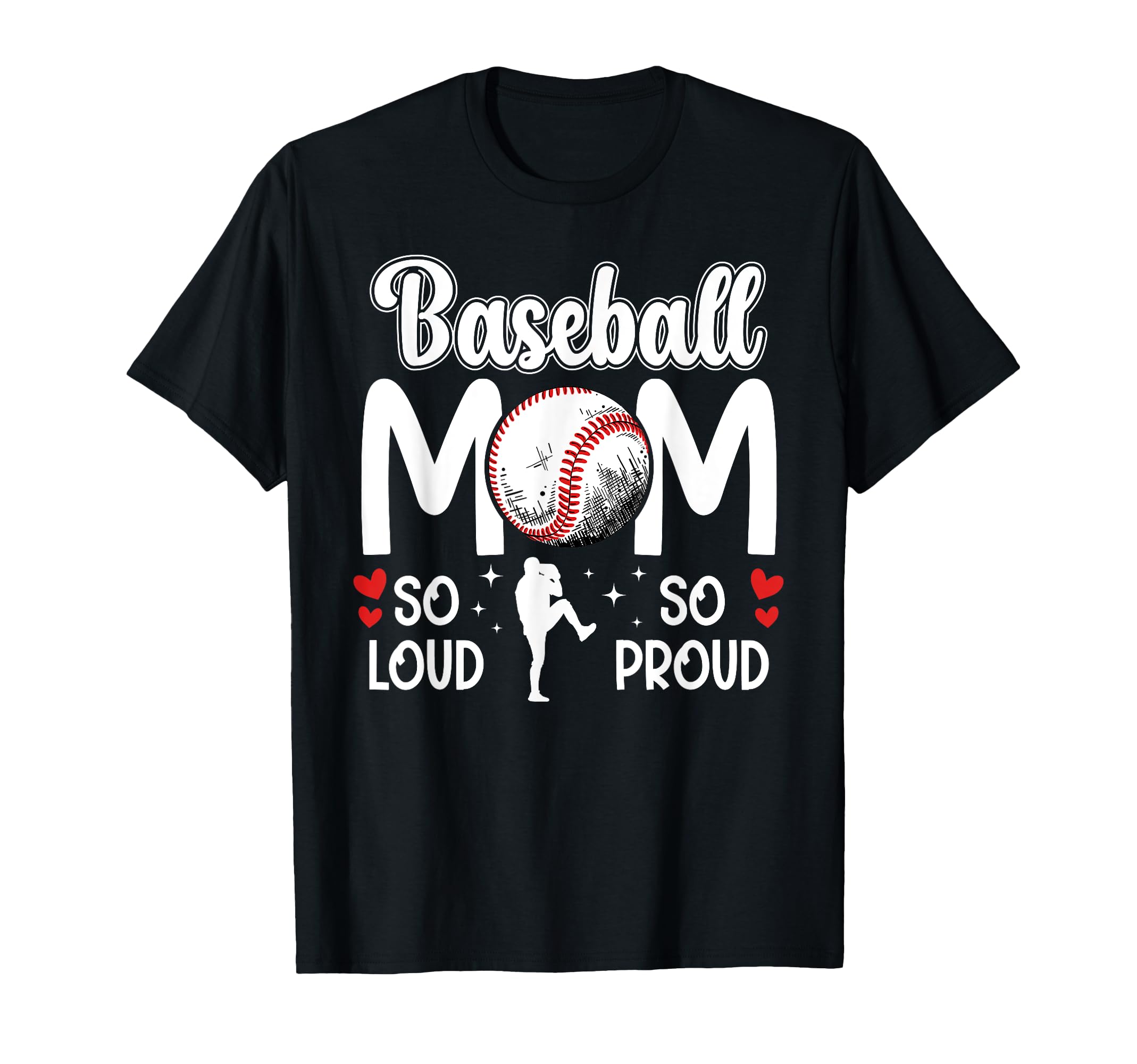 Baseball Mom So Proud Baseball Mama T-Shirt - Minimalist Print Unisex - T-Shirt, Sweatshirt, Hoodie