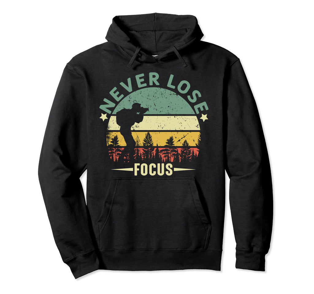 Funny Photographer Camera Never Loose Hoodie - Trendy Graphic for Adults - T-Shirt, Sweatshirt, Hoodie