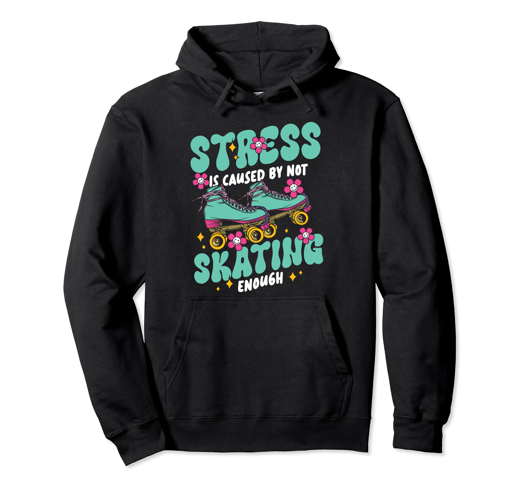 Roller Skating Skate 1970S Stress Is Hoodie - Unique Graphic for Adults - T-Shirt, Sweatshirt, Hoodie