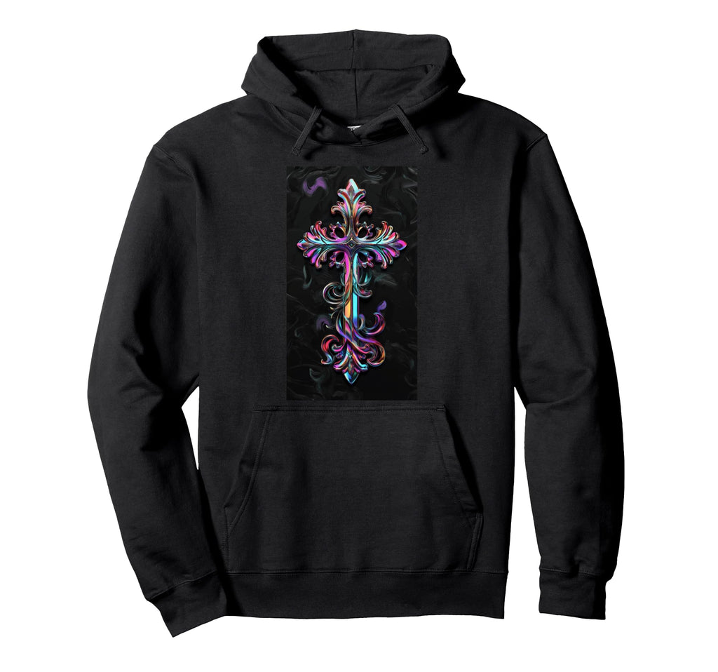 Gothic Cross Grunge Aesthetic Y2K Goth Hoodie - Custom Art Print Unisex - T-Shirt, Sweatshirt, Hoodie