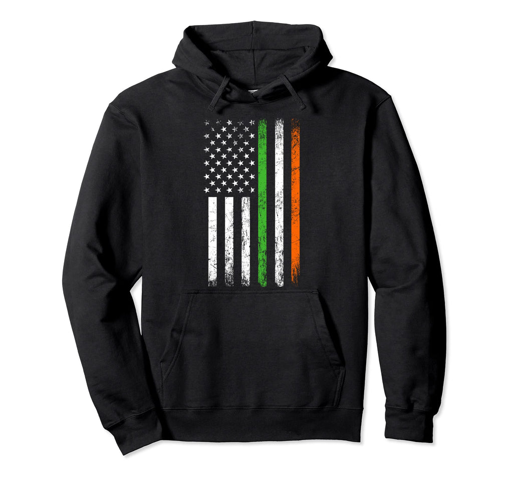 Irish American Flag St Patricks Day Hoodie - Unique Graphic Men Women - T-Shirt, Sweatshirt, Hoodie