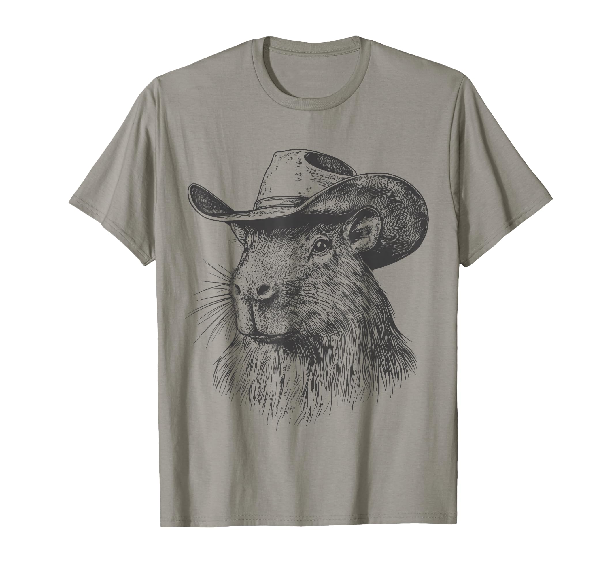 Capybara Cowboy Hat Funny Western Capybara T-Shirt - Graphic Print Unisex - T-Shirt, Sweatshirt, Hoodie