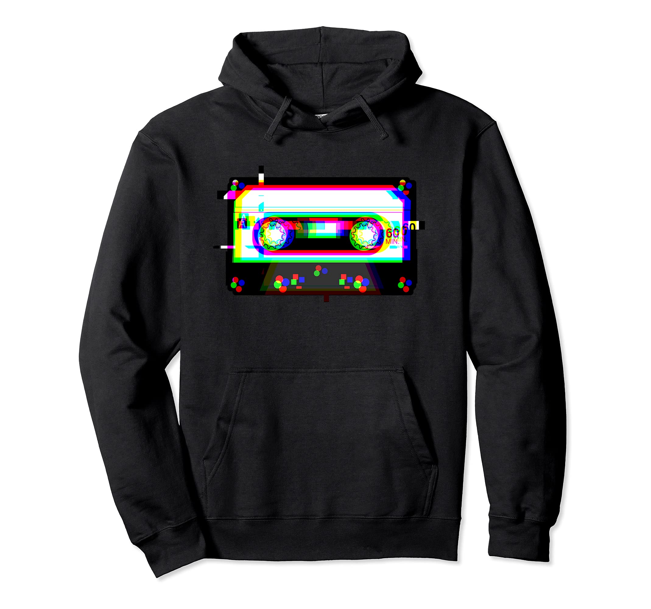 Cassette Tape Glitched Vaporwave Hoodie - Streetwear Style for Adults - T-Shirt, Sweatshirt, Hoodie