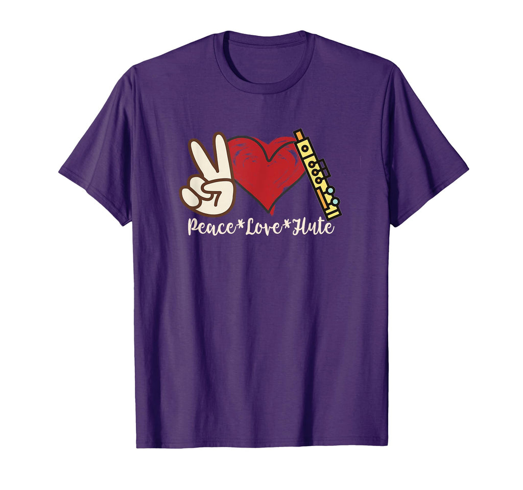 Peace Love Flute T-Shirt - Custom Art Print for Adults - T-Shirt, Sweatshirt, Hoodie