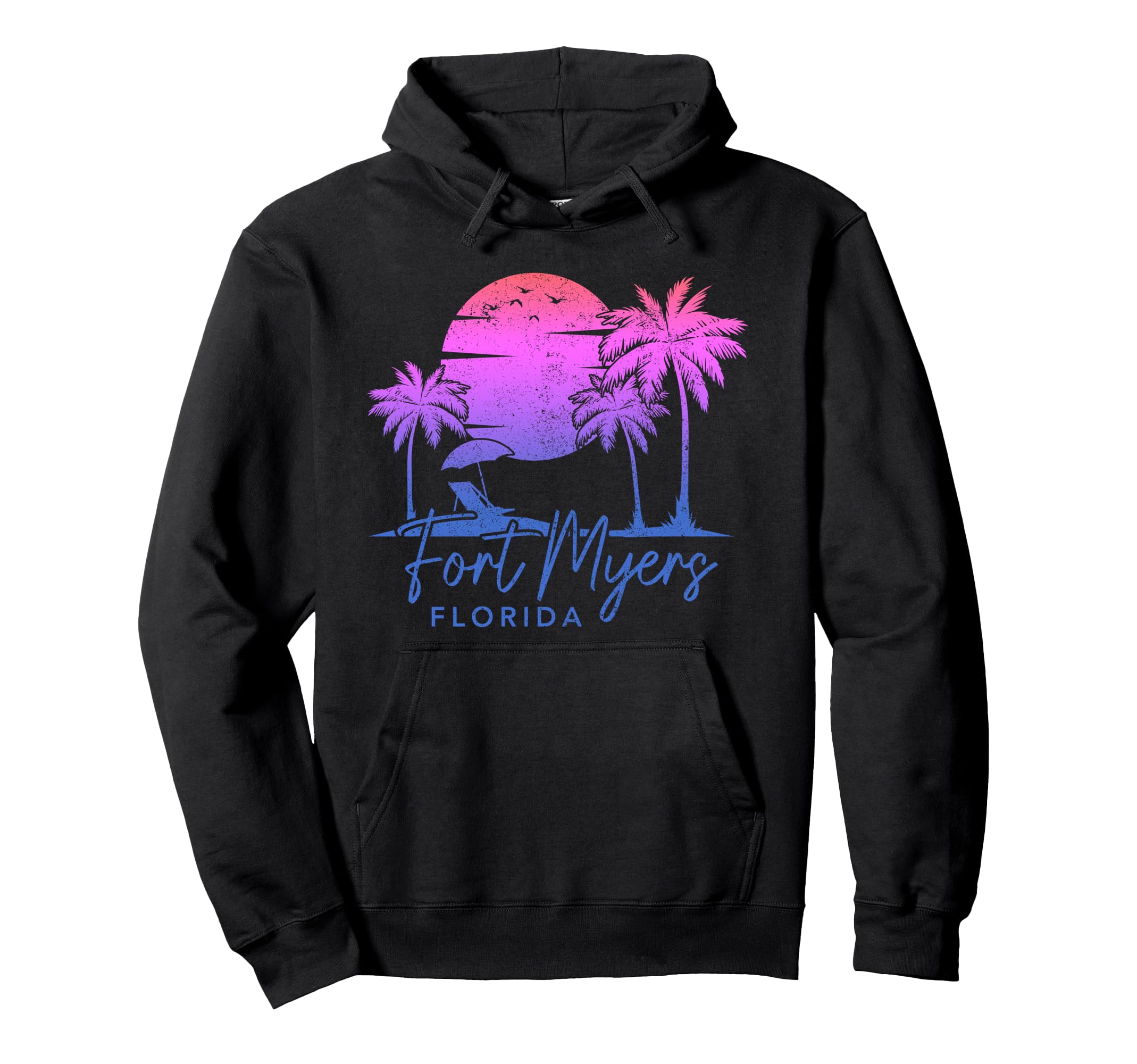 Fort Myers Beach Florida Fl Surf Sunset Hoodie - Minimalist Print Unisex - T-Shirt, Sweatshirt, Hoodie