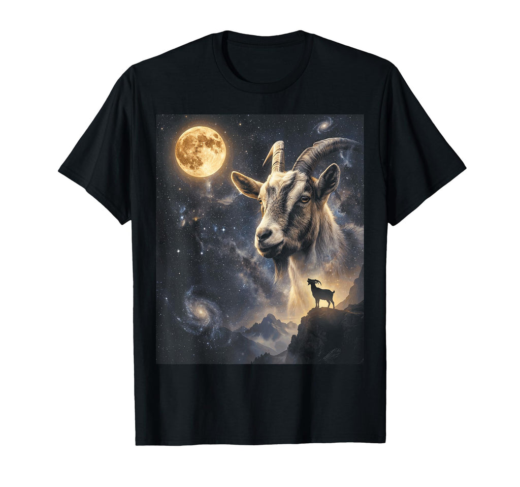 Celestial Goat Moon Howling 90S Aesthetic T-Shirt - Trendy Graphic Unisex - T-Shirt, Sweatshirt, Hoodie