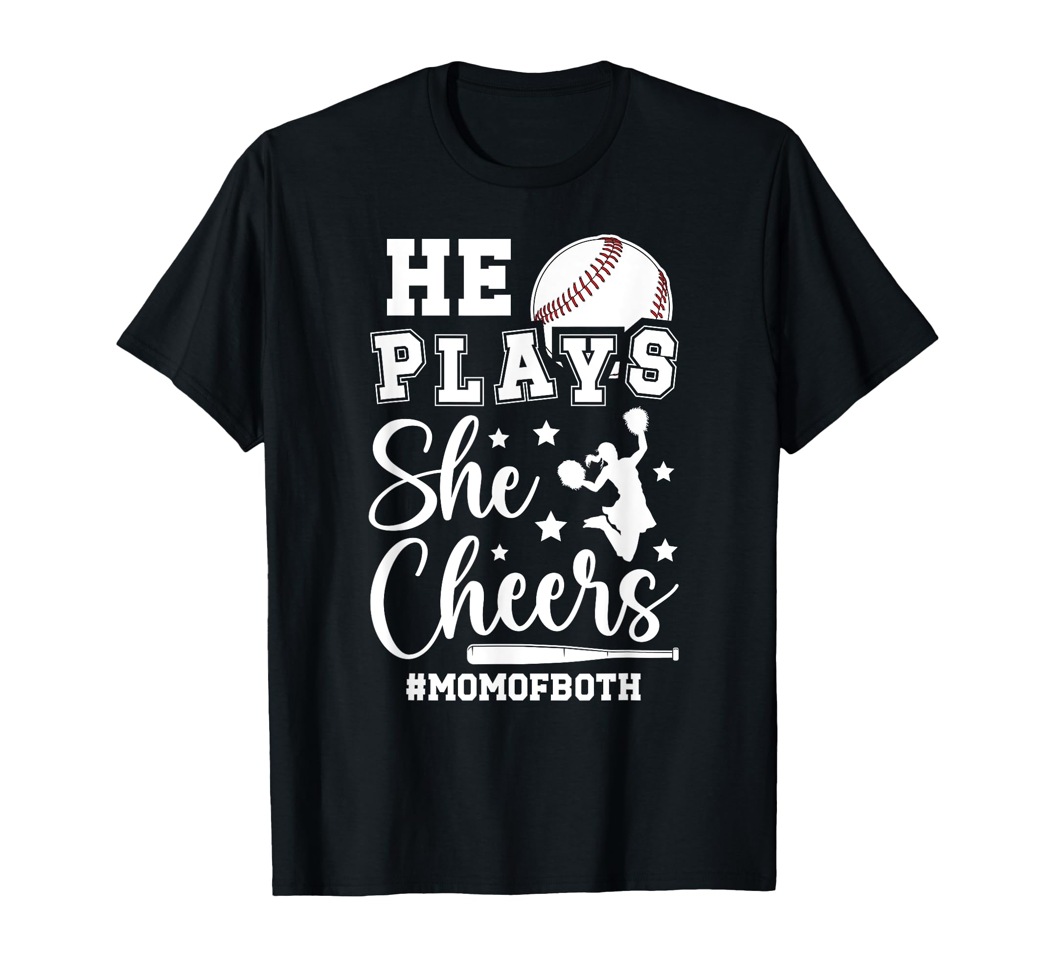 He Plays She Cheers Mom Both T-Shirt - Casual Everyday Wear Men Women - T-Shirt, Sweatshirt, Hoodie