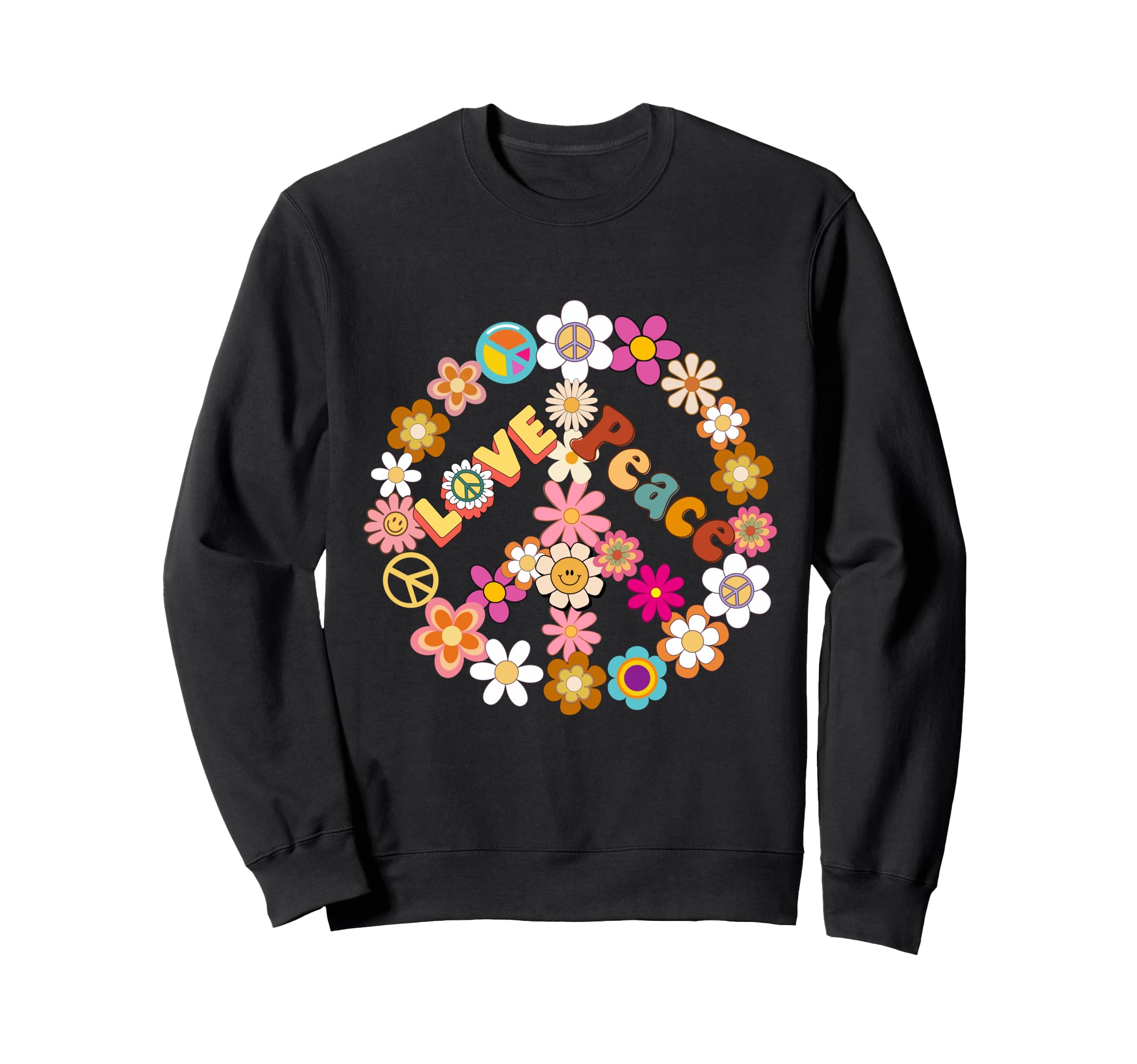 Peace Sign Love 60 S 70 S Shirts Sweatshirt - Unique Graphic for Adults - T-Shirt, Sweatshirt, Hoodie