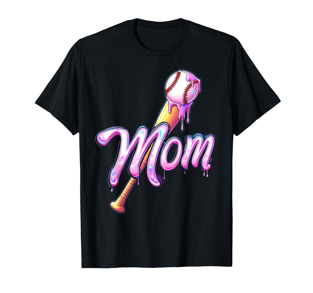 Baseball Drip Mom Tie Dye Baseball Mothers T-Shirt - Graphic Print Unisex - T-Shirt, Sweatshirt, Hoodie