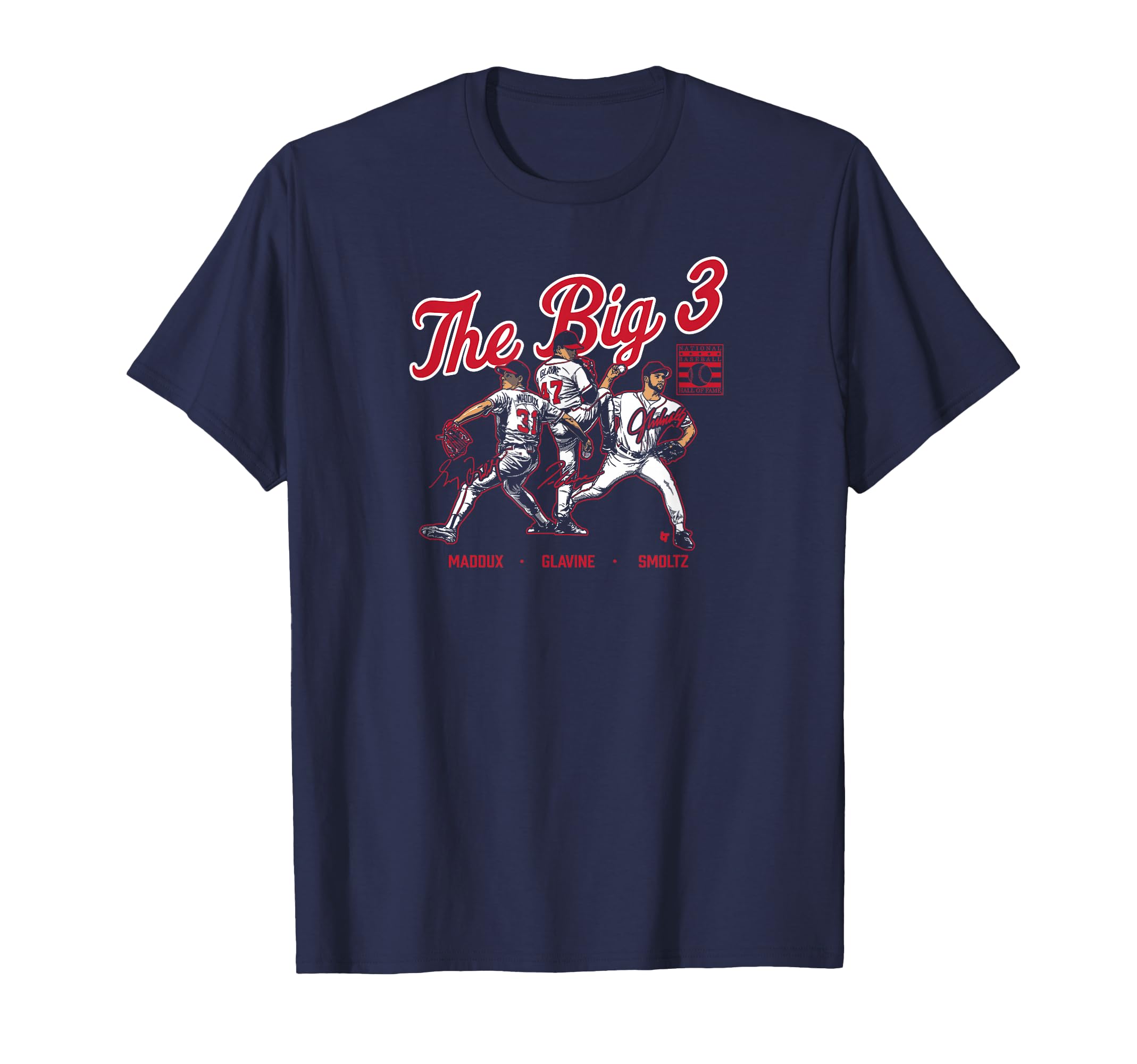 Maddux Glavine Smoltz Big 3 Atlanta T-Shirt - Trendy Graphic Unisex - T-Shirt, Sweatshirt, Hoodie