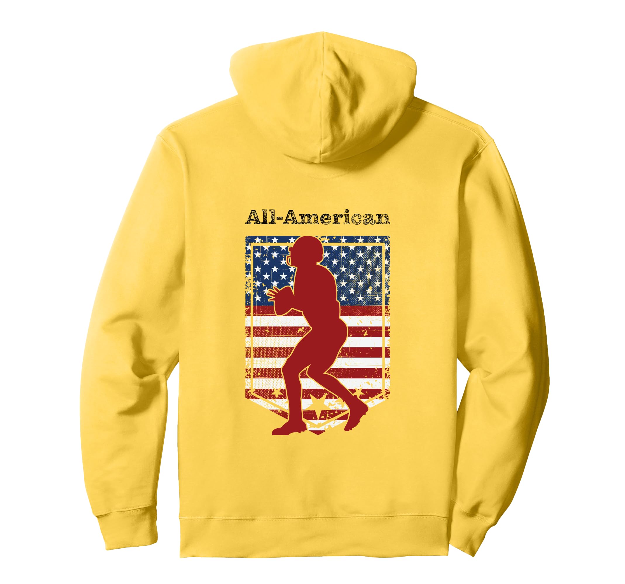 Patriotic All American Football Distressed Hoodie - Unique Graphic Unisex - T-Shirt, Sweatshirt, Hoodie