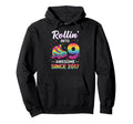 Rollin Into 9 Awesome Since 2017 Hoodie - Trendy Graphic for Adults - T-Shirt, Sweatshirt, Hoodie