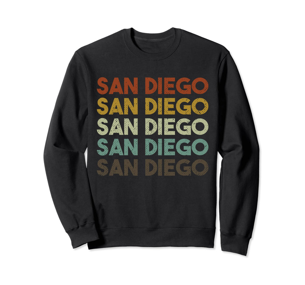 San Diego California 80S Distressed Sweatshirt - Trendy Graphic for Adults - T-Shirt, Sweatshirt, Hoodie