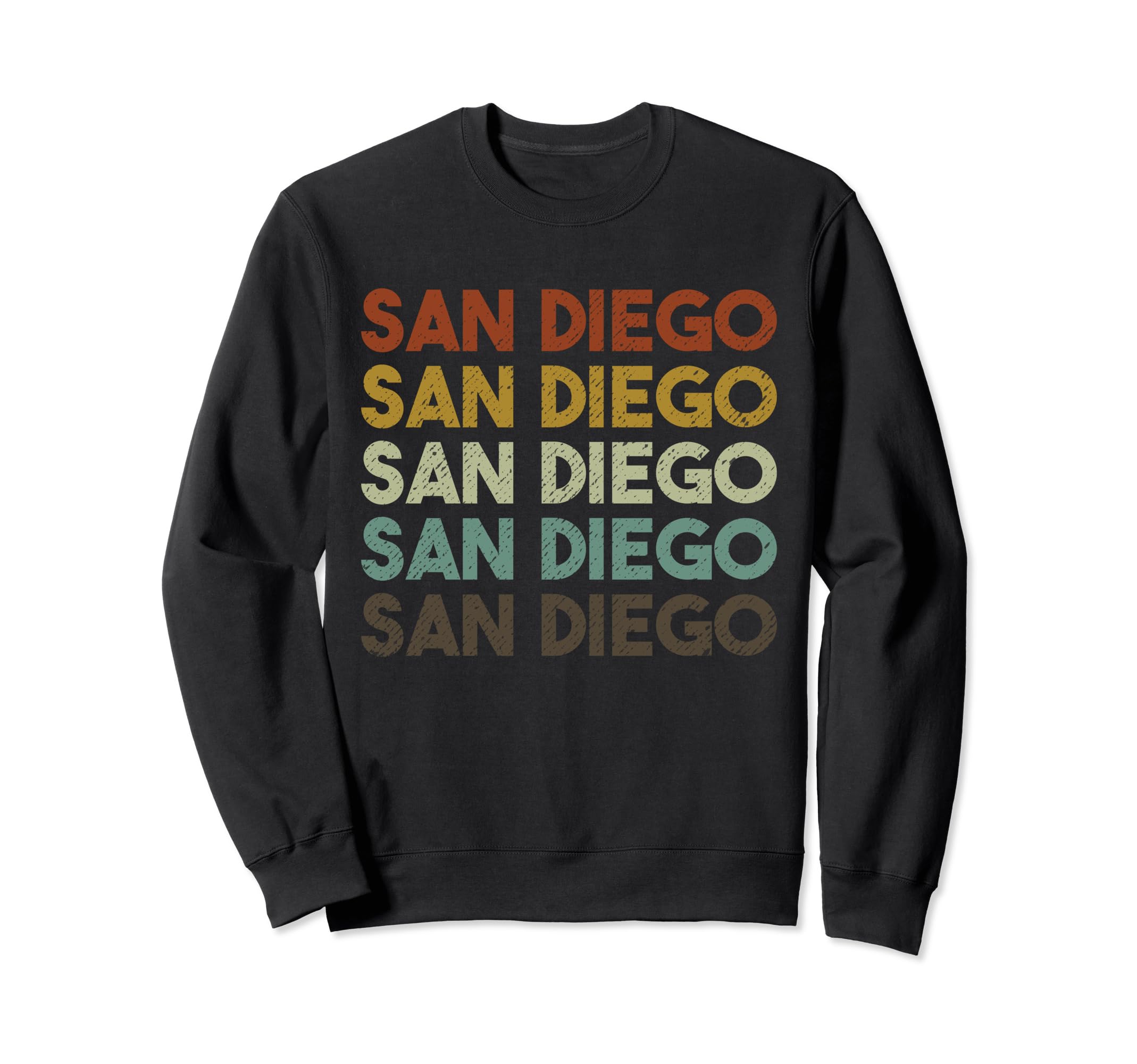 San Diego California 80S Distressed Sweatshirt - Trendy Graphic for Adults - T-Shirt, Sweatshirt, Hoodie