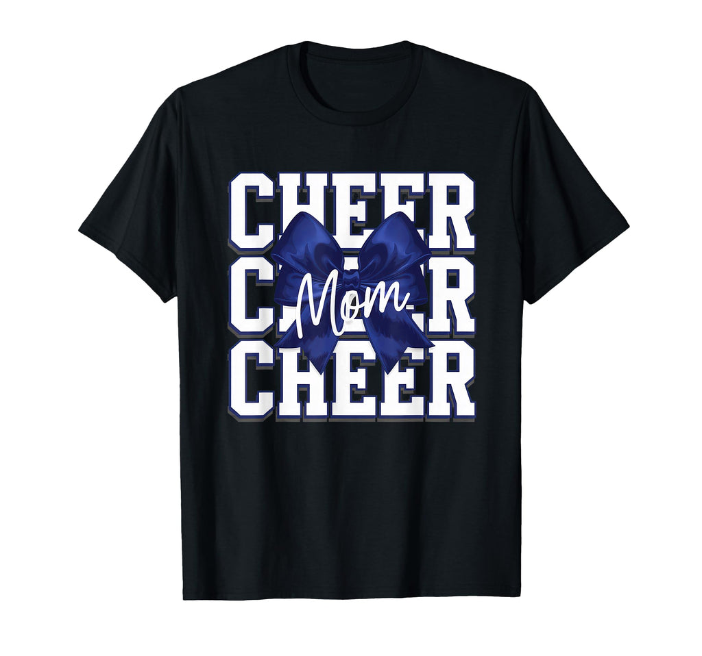 Cheer Mom Mother Bow Cheerleader Game T-Shirt - Minimalist Print Men Women - T-Shirt, Sweatshirt, Hoodie