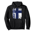 Finland Flag Distressed Finland Hoodie - Custom Art Print Men Women - T-Shirt, Sweatshirt, Hoodie