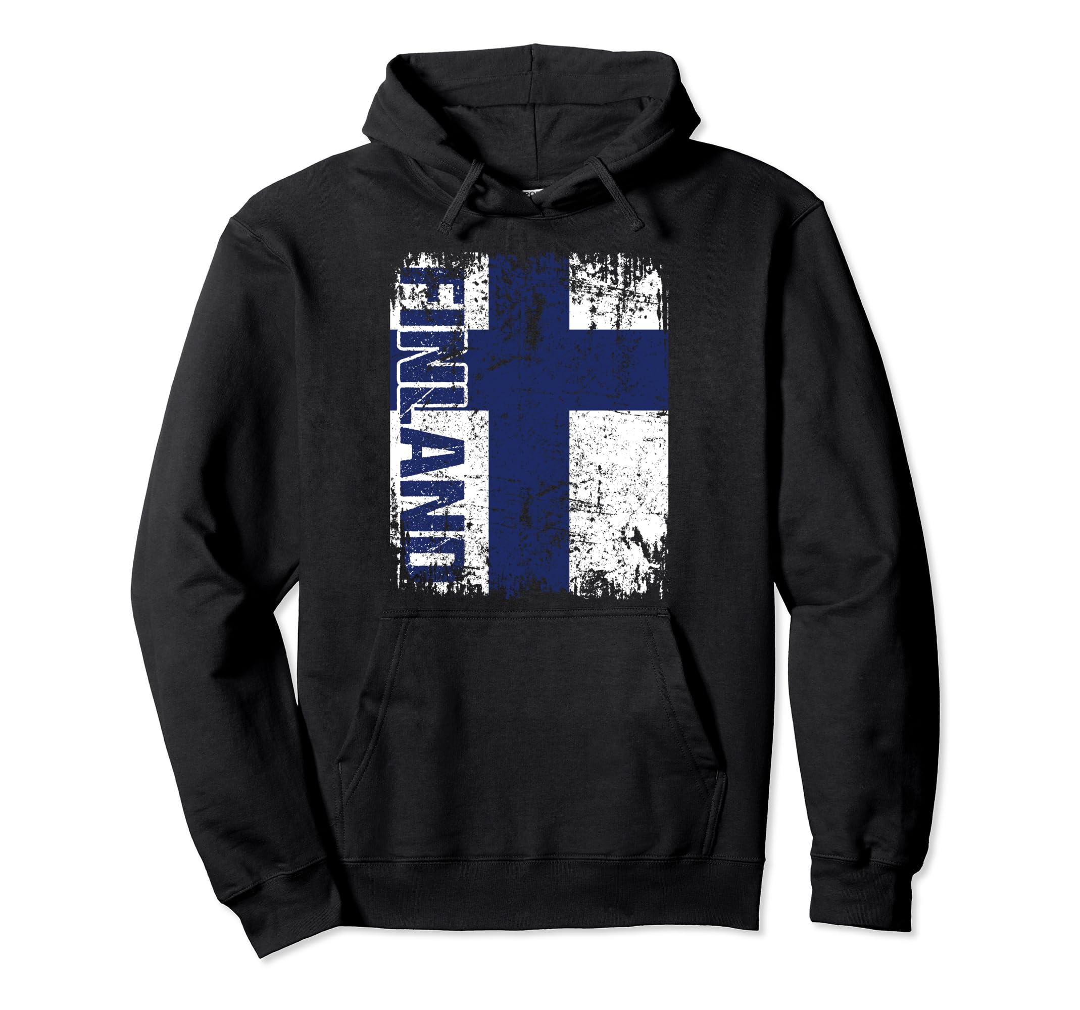 Finland Flag Distressed Finland Hoodie - Custom Art Print Men Women - T-Shirt, Sweatshirt, Hoodie