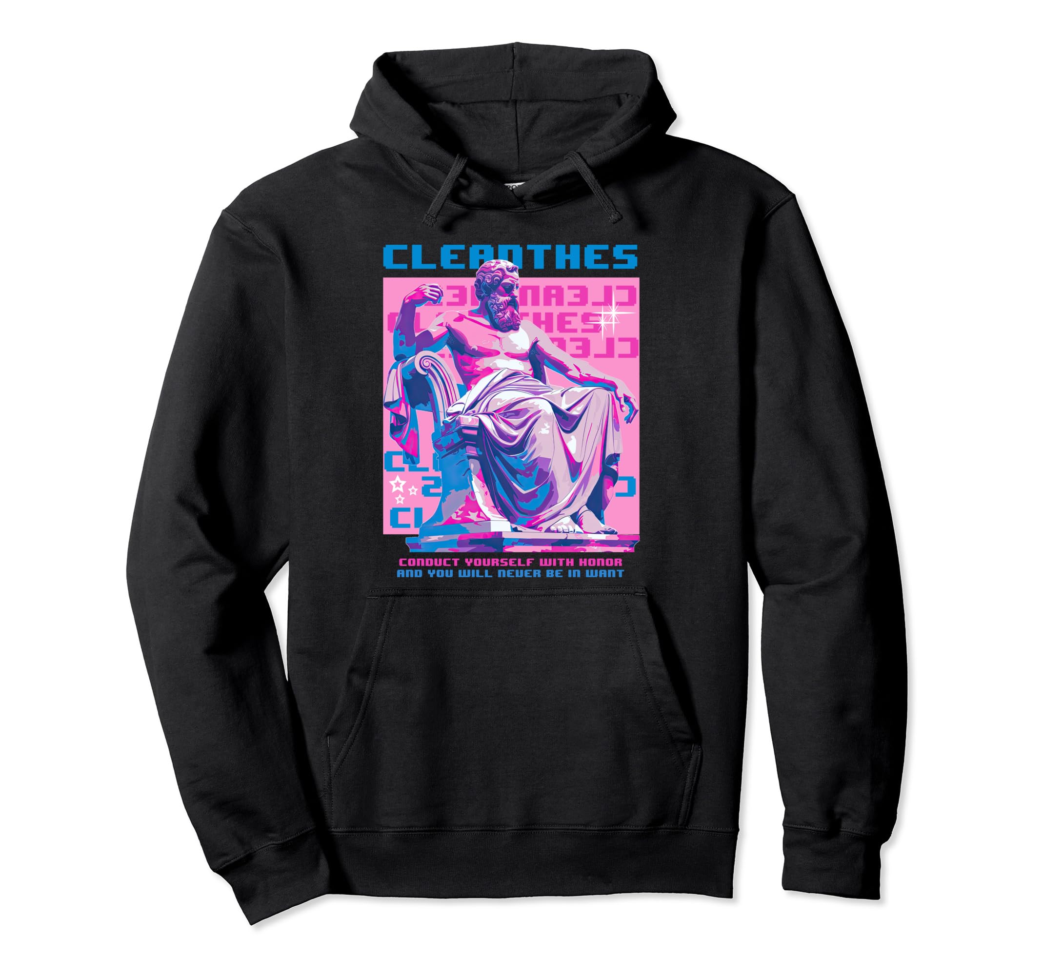 Cleanthes Y2K Aesthetic Greek Hoodie - Fun Novelty Design for Adults - T-Shirt, Sweatshirt, Hoodie