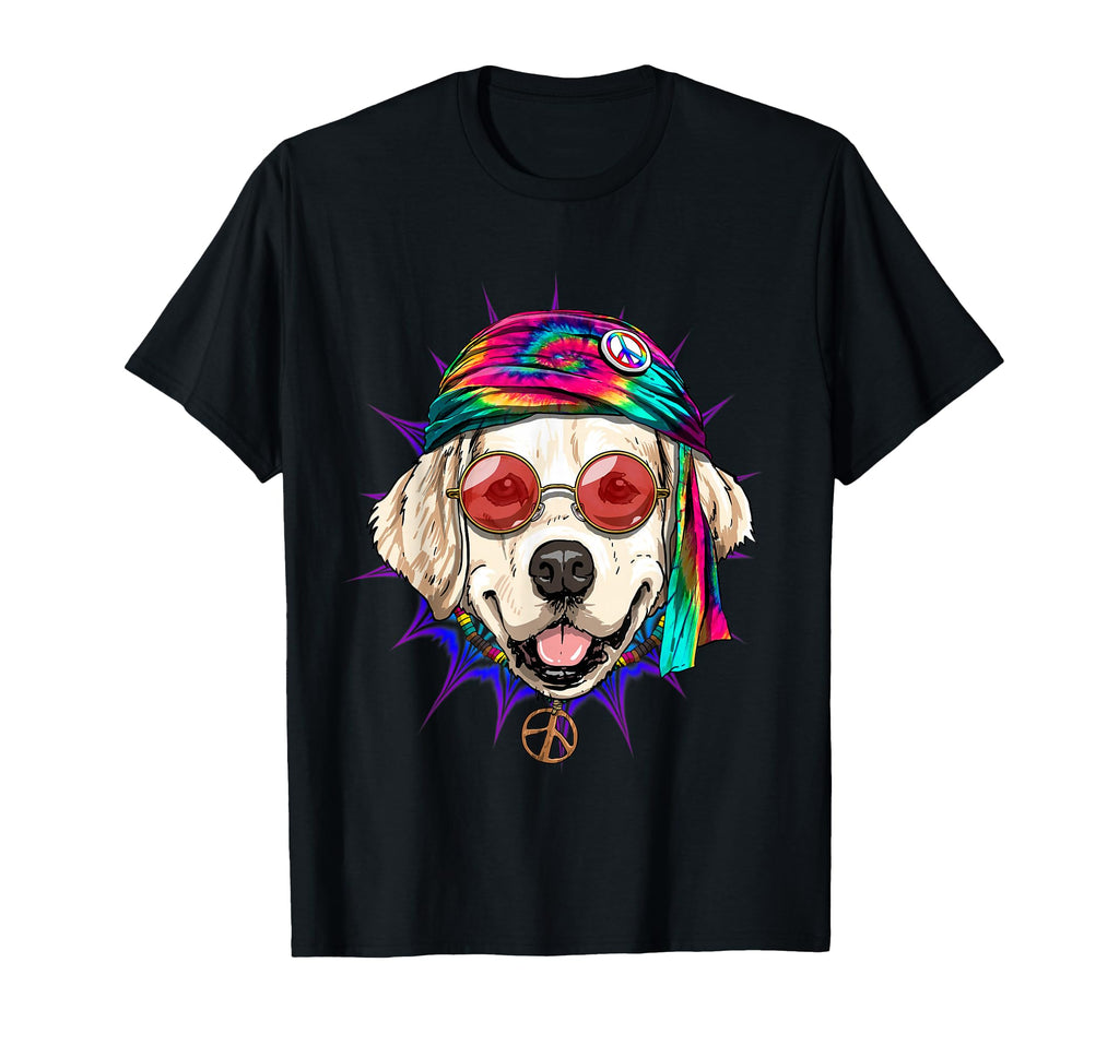 Tie Dye Hippie Golden Retriever T-Shirt - Aesthetic Graphic Unisex - T-Shirt, Sweatshirt, Hoodie