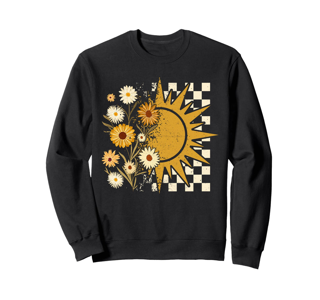 Boho Floral Fall Sun Sweatshirt - Fun Novelty Design for Adults - T-Shirt, Sweatshirt, Hoodie