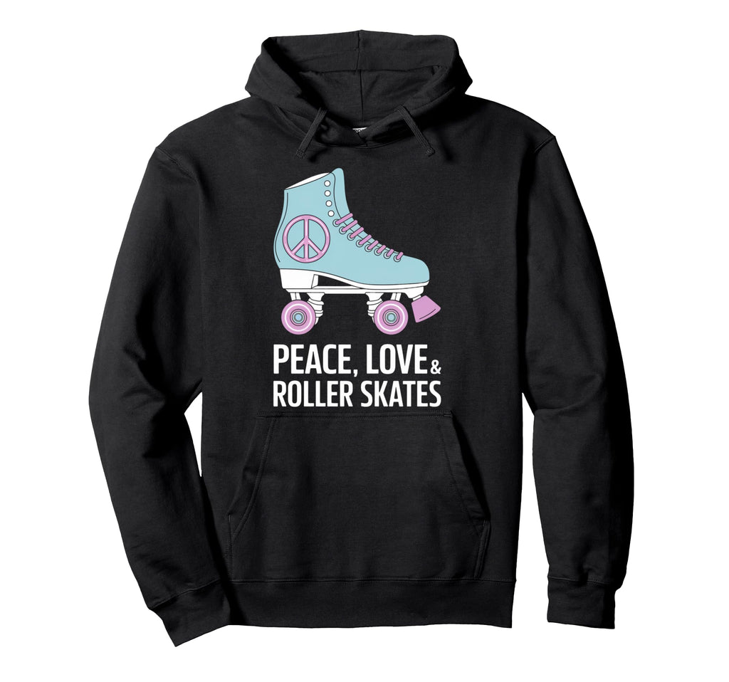 Peace Love Roller Skates Hoodie - Minimalist Print Men Women - T-Shirt, Sweatshirt, Hoodie