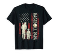 Mens Fathers Day Baseball Papa Usa Flag T-Shirt - Unique Graphic Unisex - T-Shirt, Sweatshirt, Hoodie