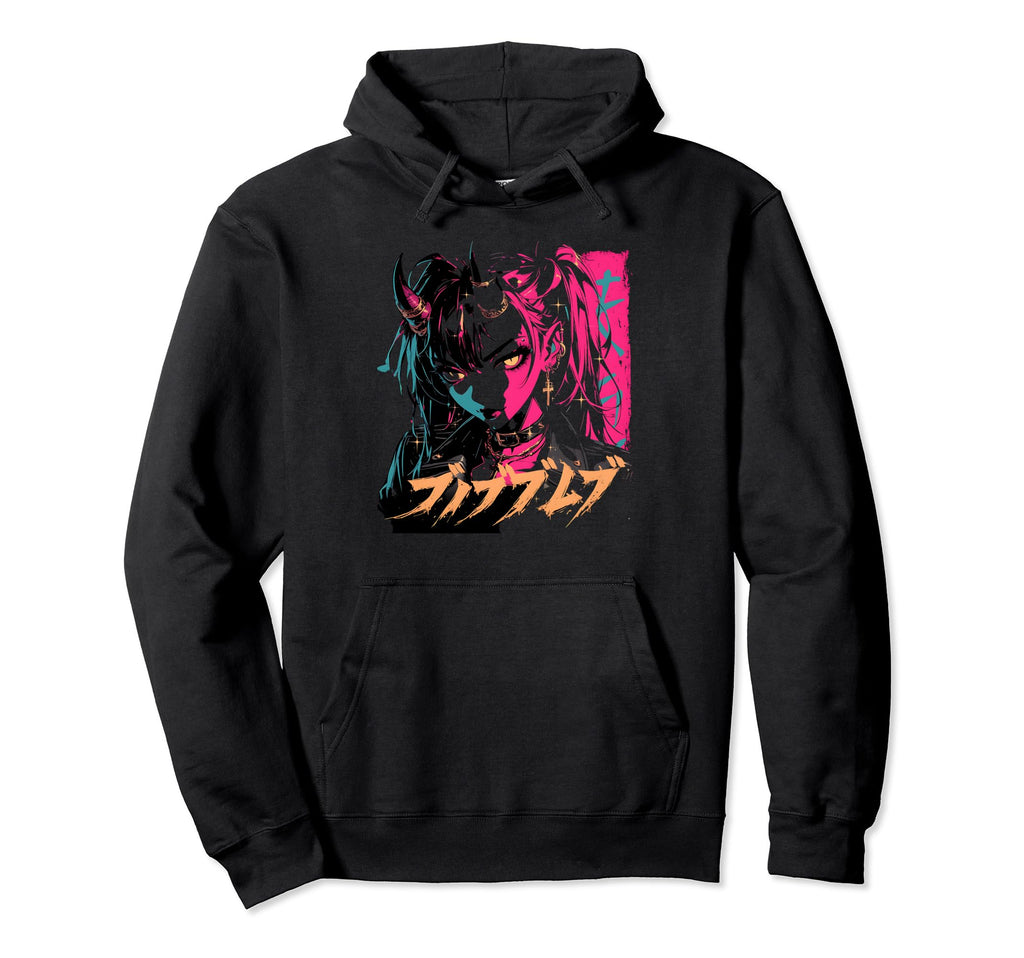 Goth Grunge Demon Anime Waifu Hoodie - Fun Novelty Design for Adults - T-Shirt, Sweatshirt, Hoodie