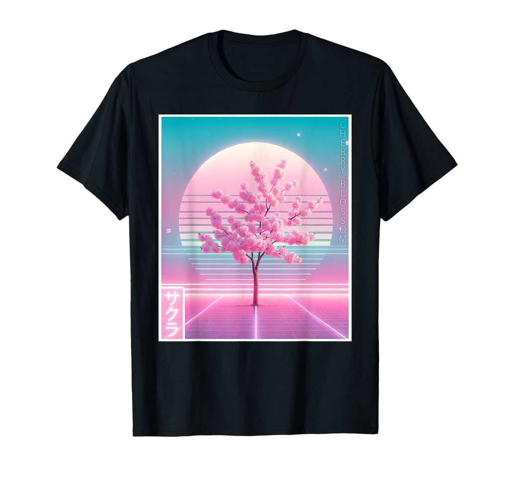 Cherry Blossom Sakura Vaporwave T-Shirt - Streetwear Style for Adults - T-Shirt, Sweatshirt, Hoodie