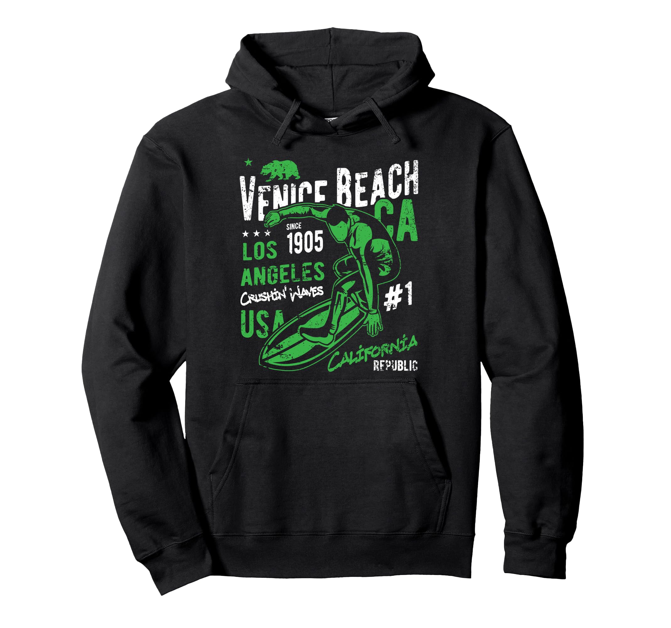 Venice Beach California Distressed Hoodie - Unique Graphic for Adults - T-Shirt, Sweatshirt, Hoodie