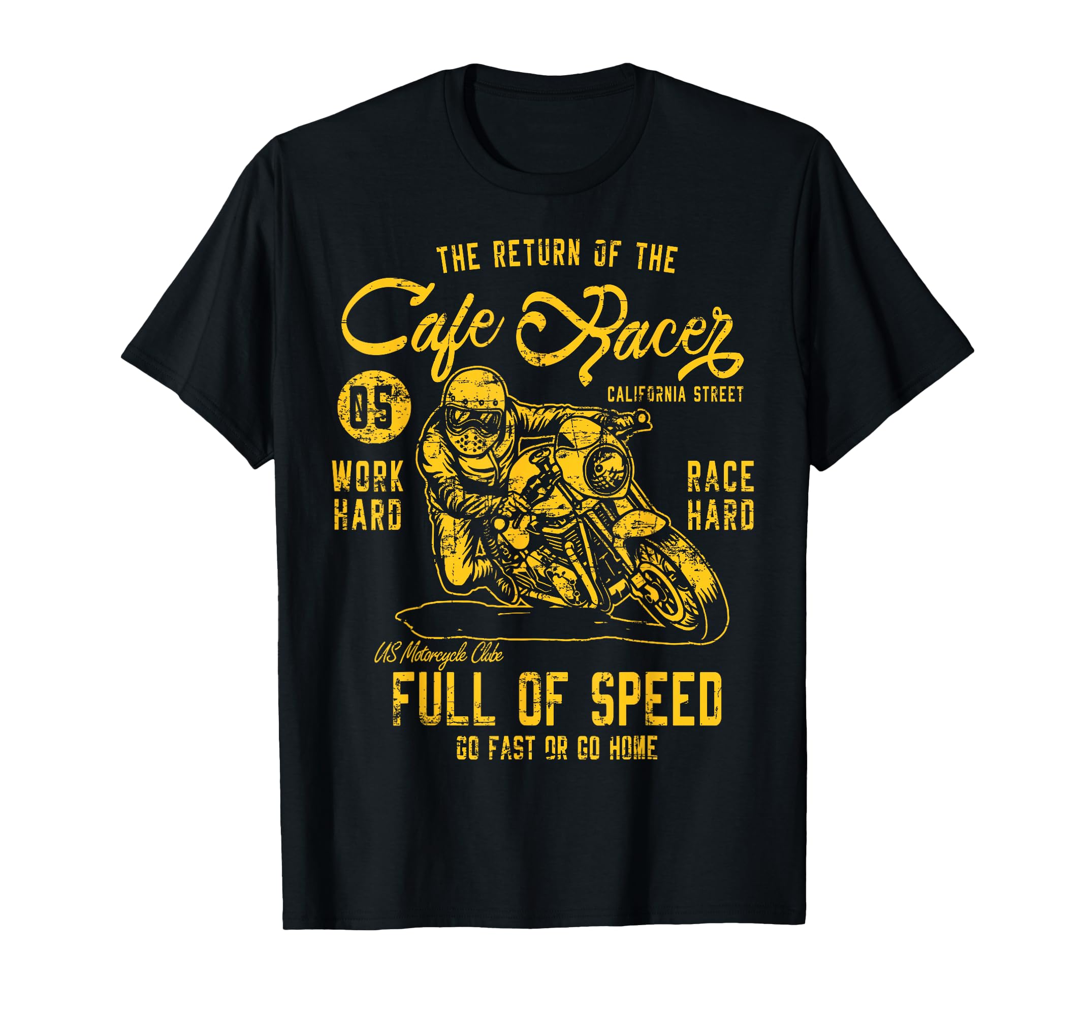 Cafe Racer Motorcycle Bikers Racing T-Shirt - Fun Novelty Design Men Women - T-Shirt, Sweatshirt, Hoodie