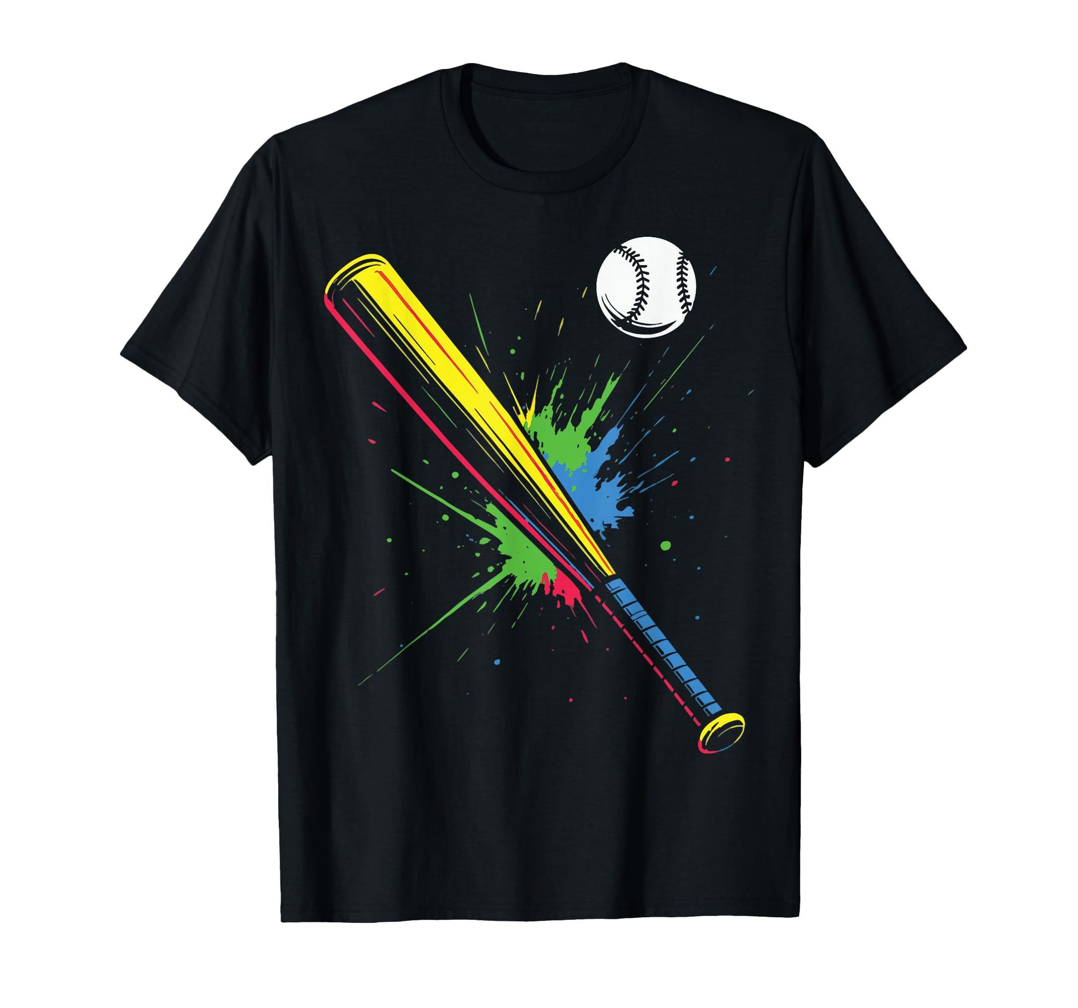 Basebal Bat Colorful T-Shirt - Novelty Apparel for Adults - T-Shirt, Sweatshirt, Hoodie