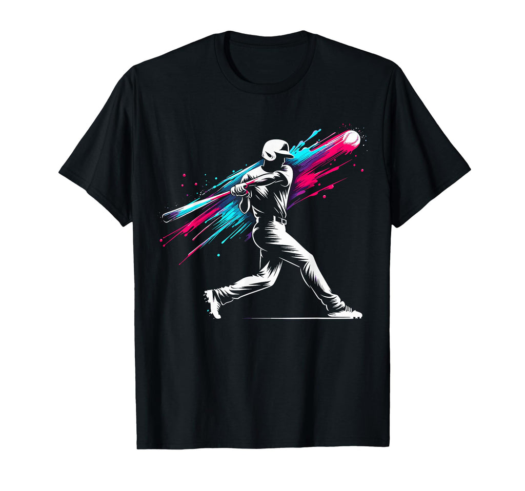 Colorful Baseball Player Drip T-Shirt - Novelty Apparel Unisex - T-Shirt, Sweatshirt, Hoodie