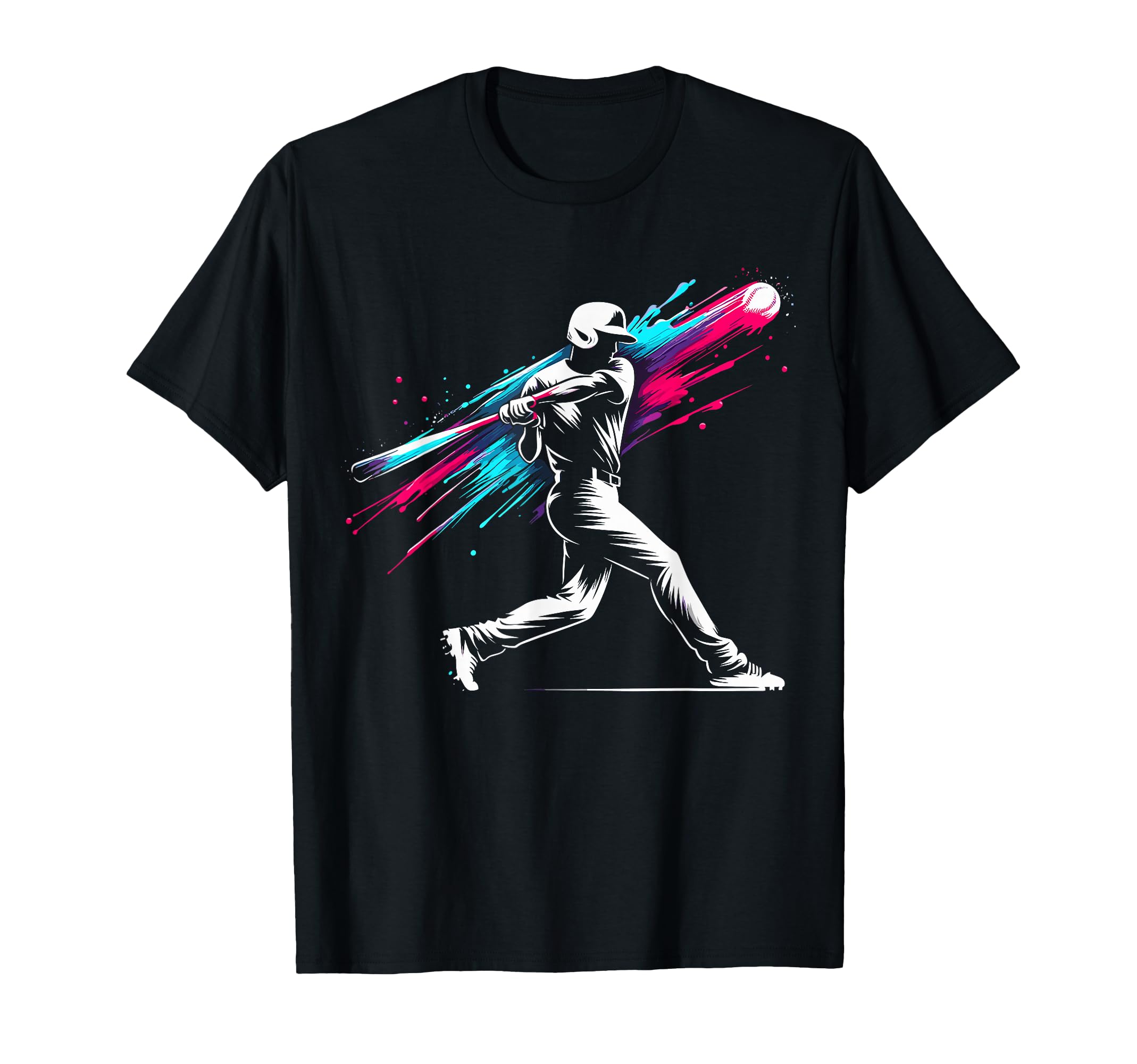 Colorful Baseball Player Drip T-Shirt - Novelty Apparel Unisex - T-Shirt, Sweatshirt, Hoodie