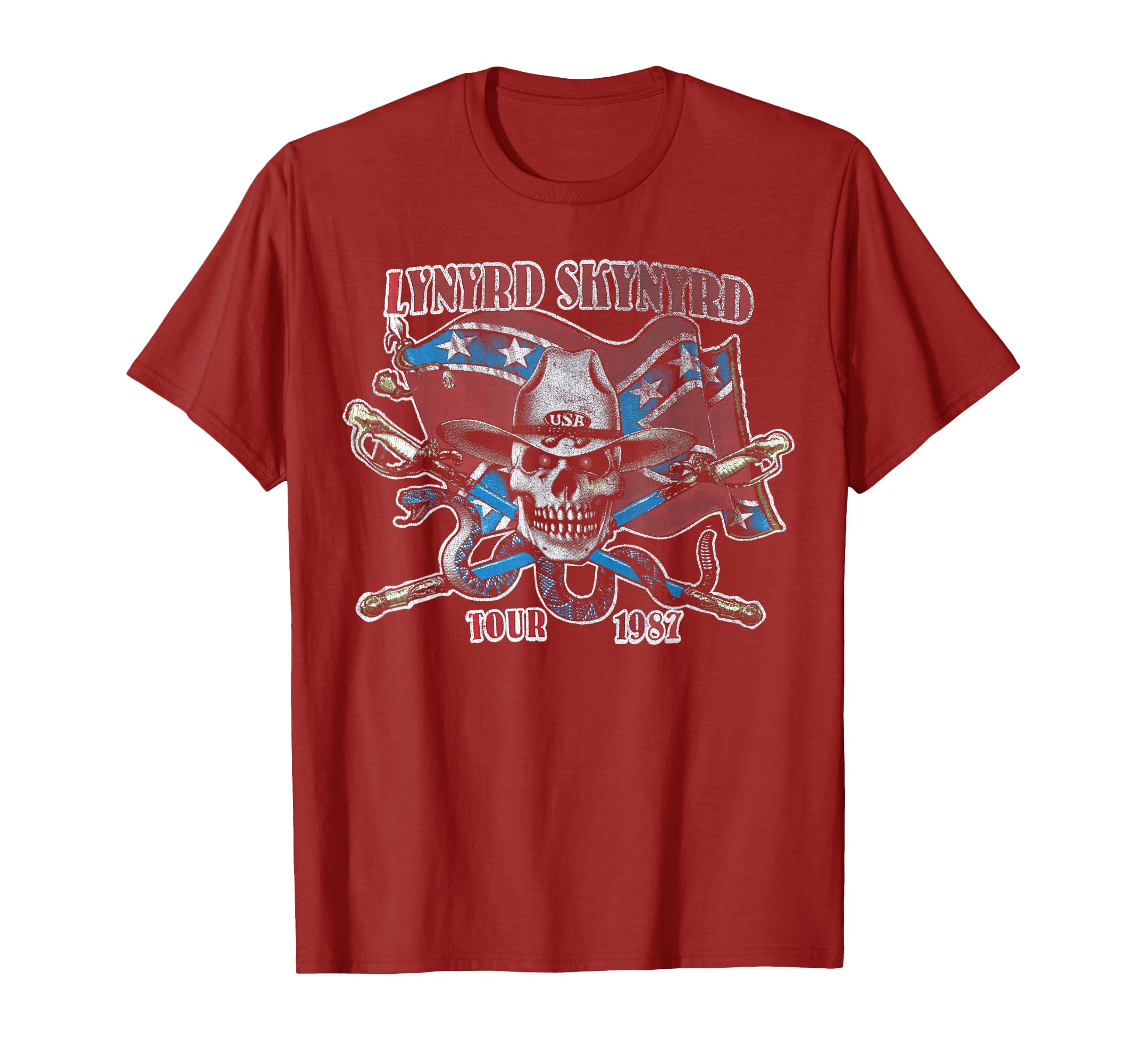 Lynyrd Skynyrd Tour 1987 Usa Flag T-Shirt - Graphic Print Men Women - T-Shirt, Sweatshirt, Hoodie
