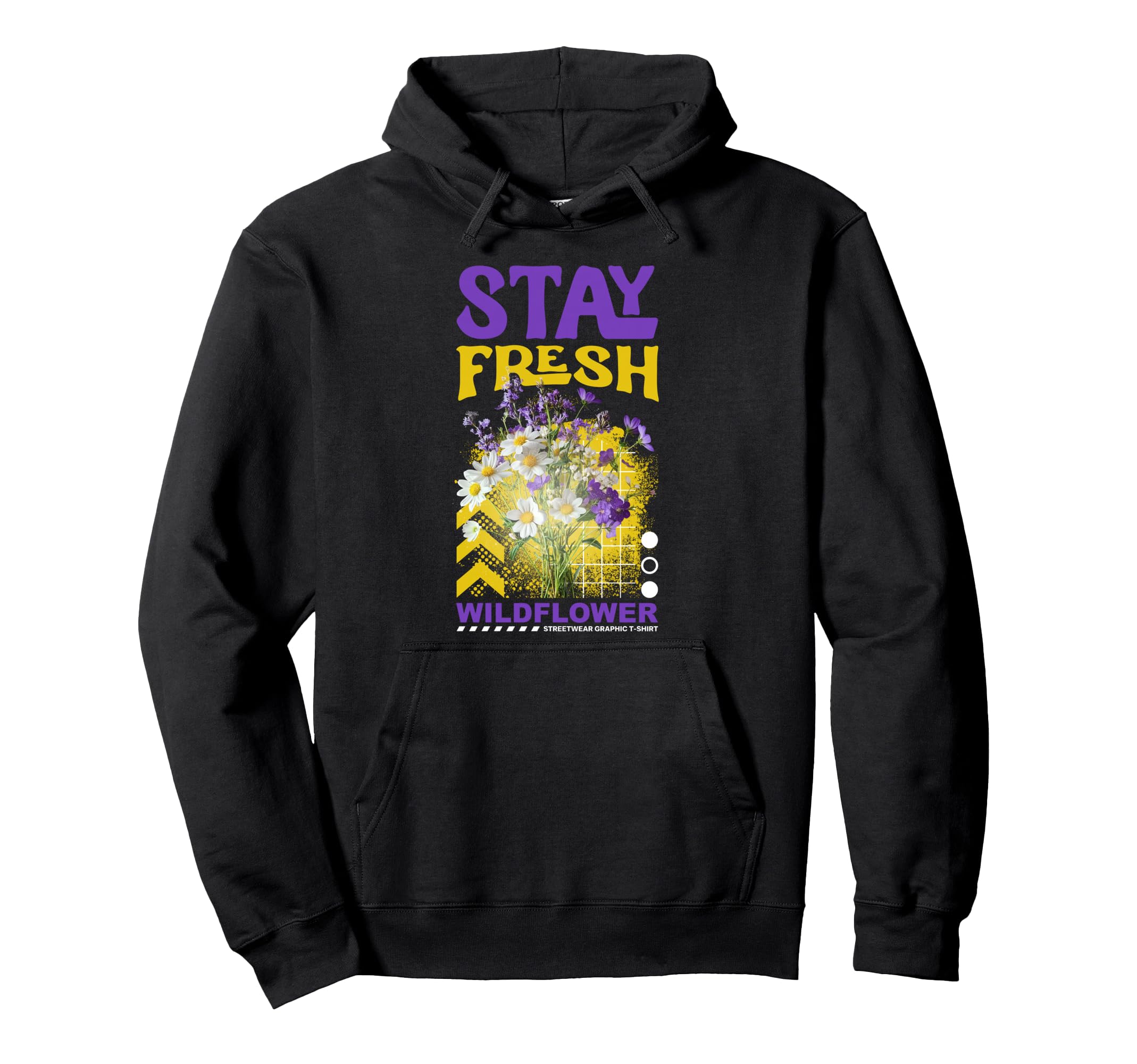 Y2K Stay Fresh Flowers Bold Urban Hoodie - Novelty Apparel for Adults - T-Shirt, Sweatshirt, Hoodie