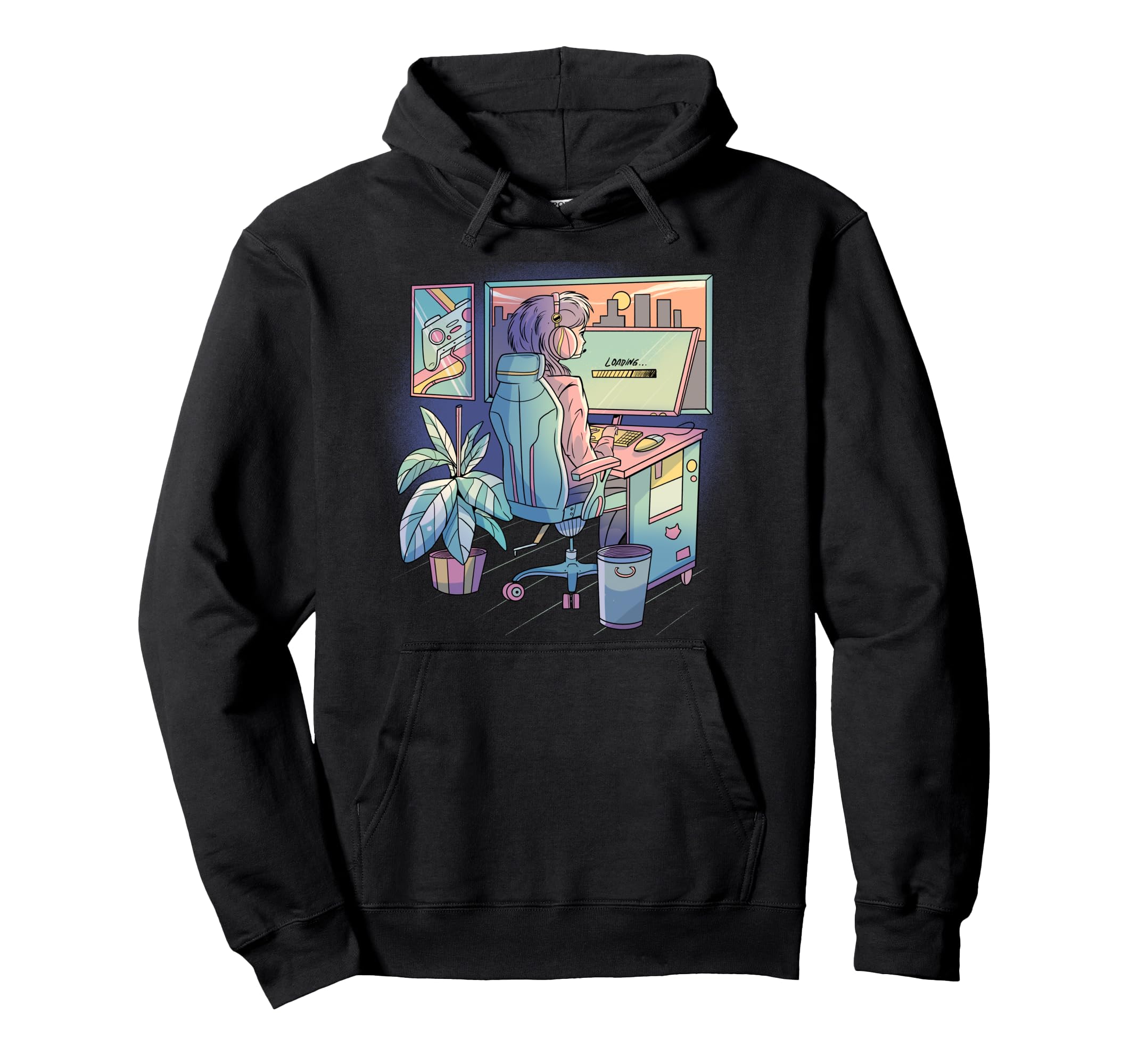Anime Gamer Vaporwave Aesthetic Colorful Hoodie - Fun Novelty Design Unisex - T-Shirt, Sweatshirt, Hoodie
