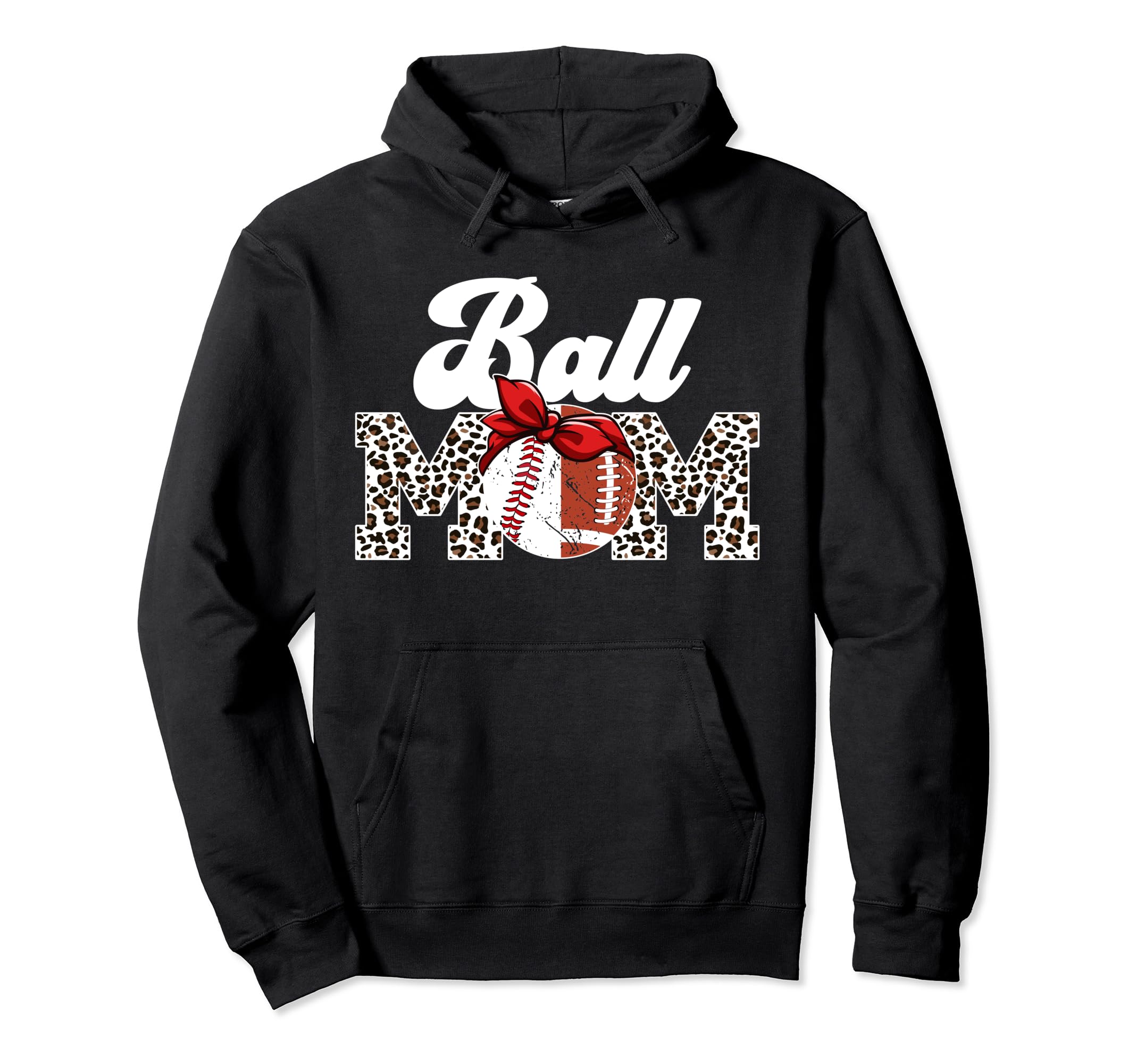Ball Mom Baseball Football Mom Hoodie - Casual Everyday Wear for Adults - T-Shirt, Sweatshirt, Hoodie