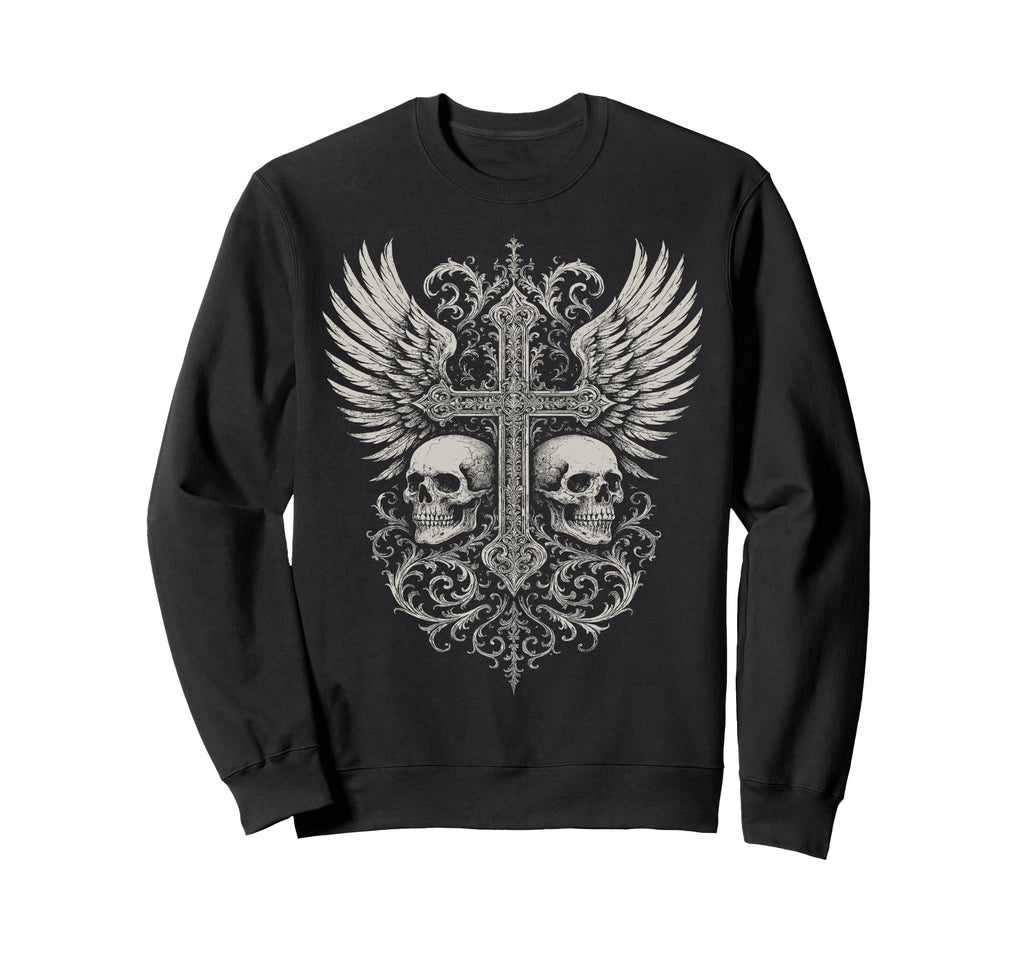 Gothic Skull Grunge Alt Aesthetic Sweatshirt - Trendy Graphic for Adults - T-Shirt, Sweatshirt, Hoodie