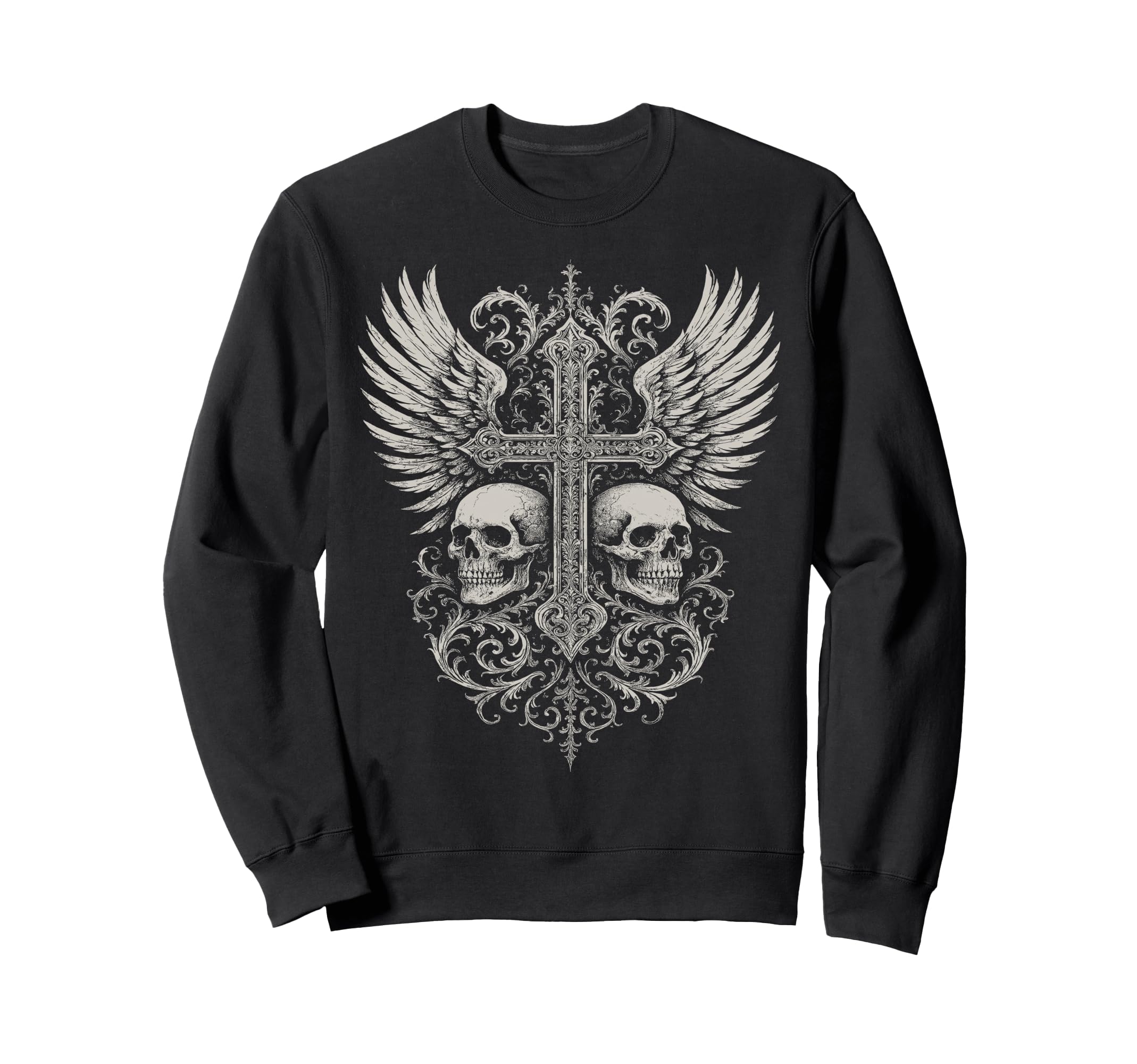 Gothic Skull Grunge Alt Aesthetic Sweatshirt - Trendy Graphic for Adults - T-Shirt, Sweatshirt, Hoodie