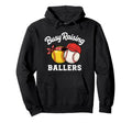 Busy Raising Ballers Softball Baseball Mama Hoodie - Trendy Graphic Unisex - T-Shirt, Sweatshirt, Hoodie