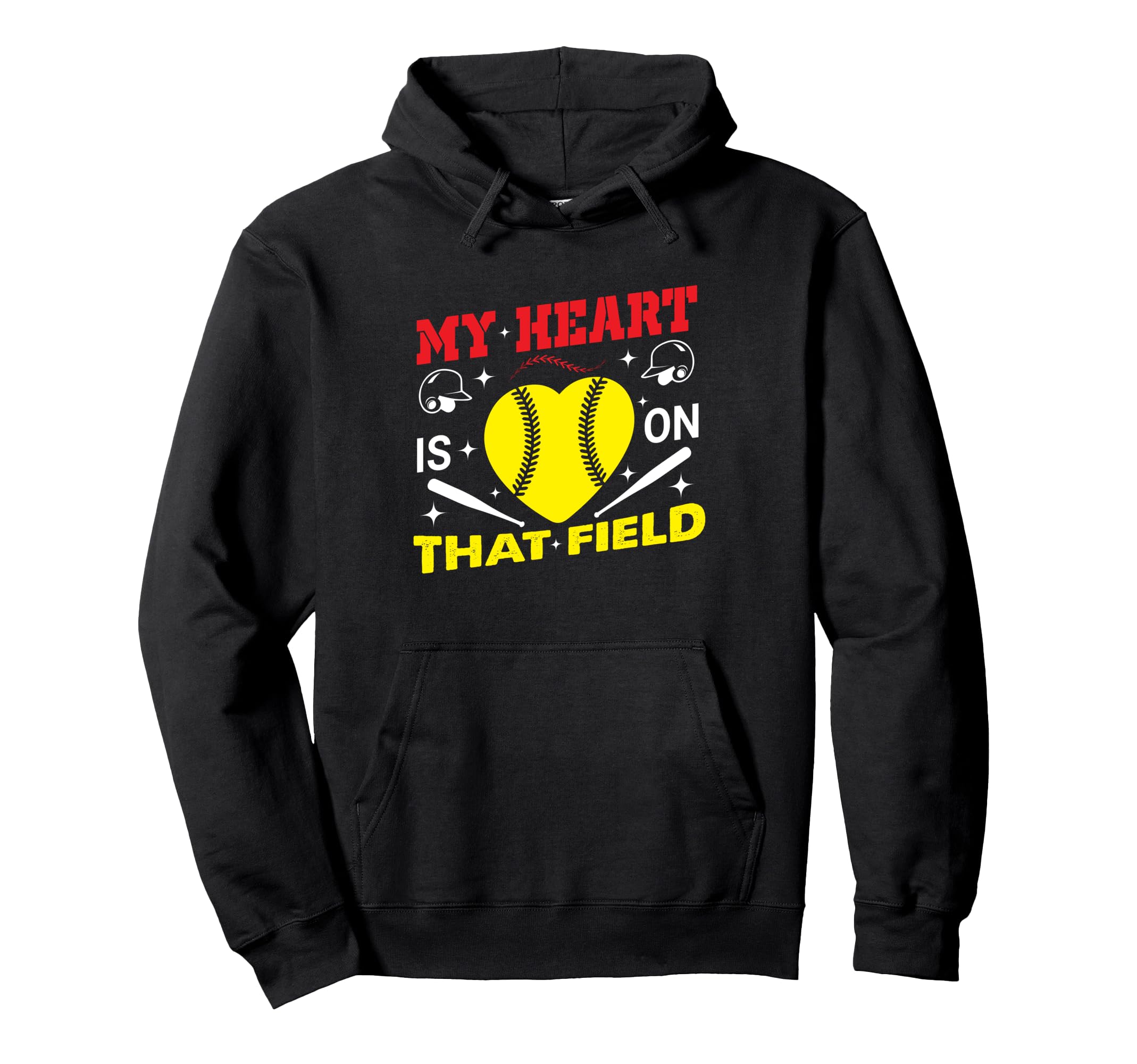 My Heart Is That Field Baseball Softball Hoodie - Minimalist Print Unisex - T-Shirt, Sweatshirt, Hoodie