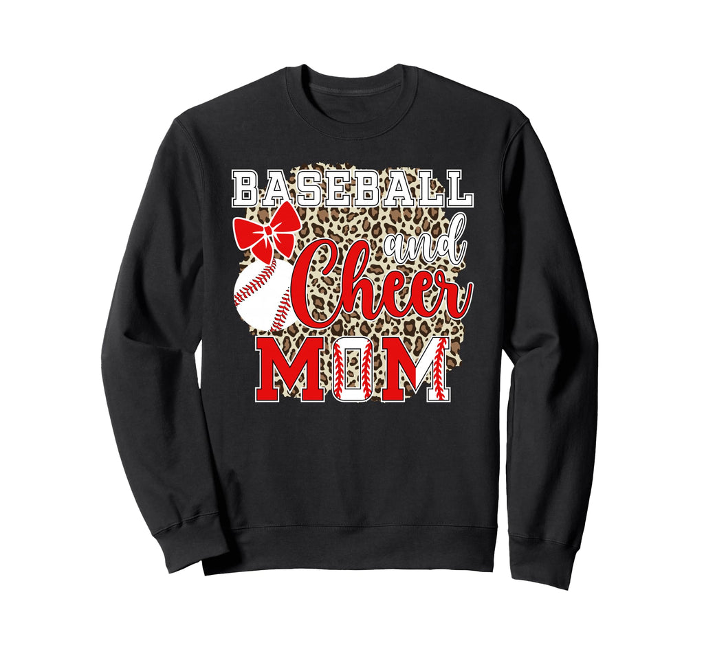 Baseball And Cheer Mom Leopard Sweatshirt - Aesthetic Graphic Men Women - T-Shirt, Sweatshirt, Hoodie