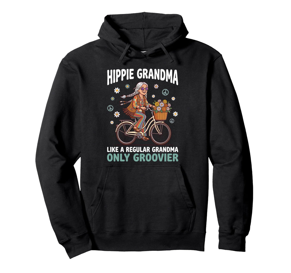 Bike Riding 70S Boho Aesthetic Flower Hoodie - Graphic Print for Adults - T-Shirt, Sweatshirt, Hoodie