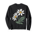 Boho Daisy Flower Botanical Sweatshirt - Minimalist Print Unisex - T-Shirt, Sweatshirt, Hoodie
