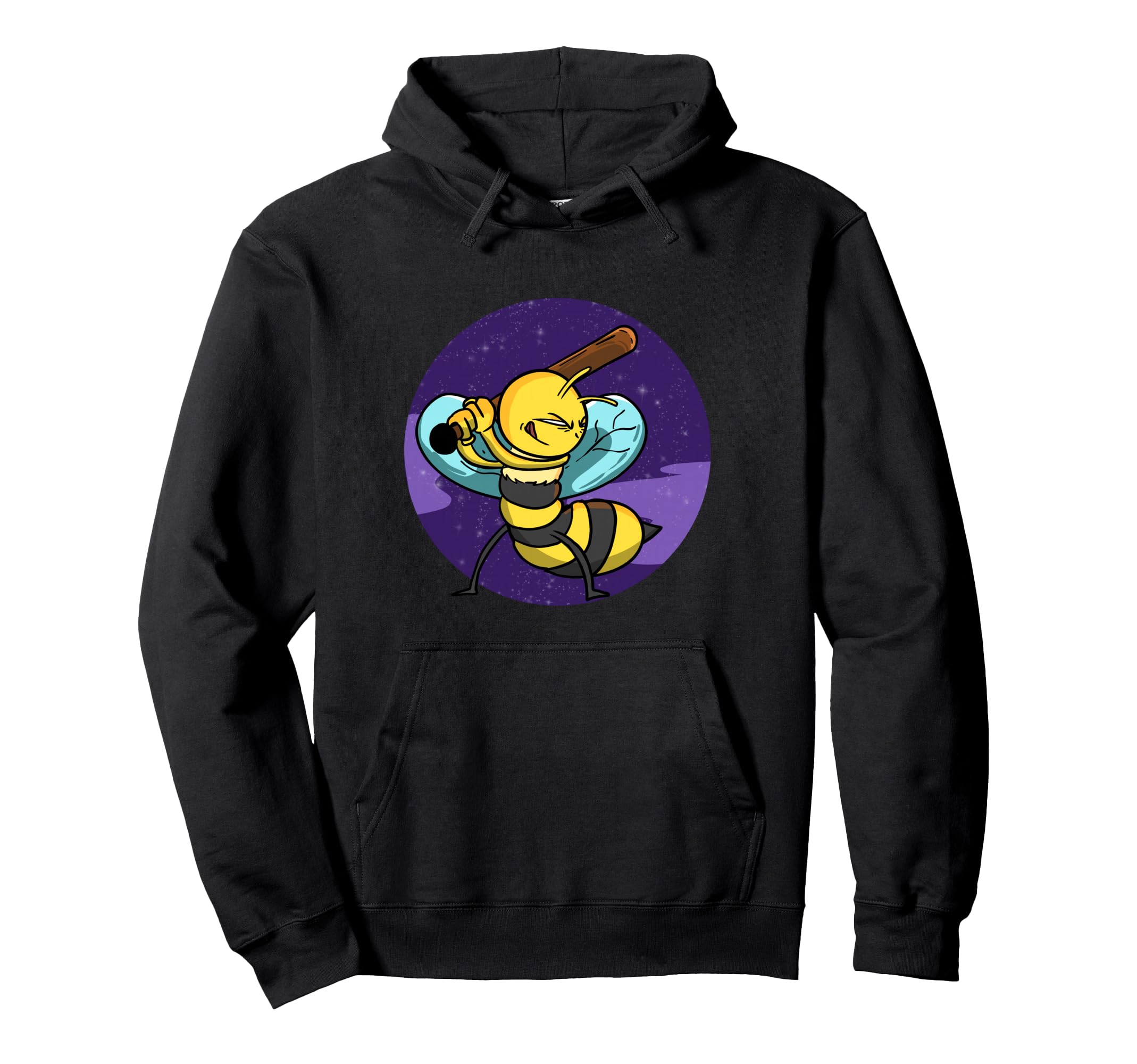 Bee Baseball Space Galaxy Sport Insect Hoodie - Graphic Print for Adults - T-Shirt, Sweatshirt, Hoodie