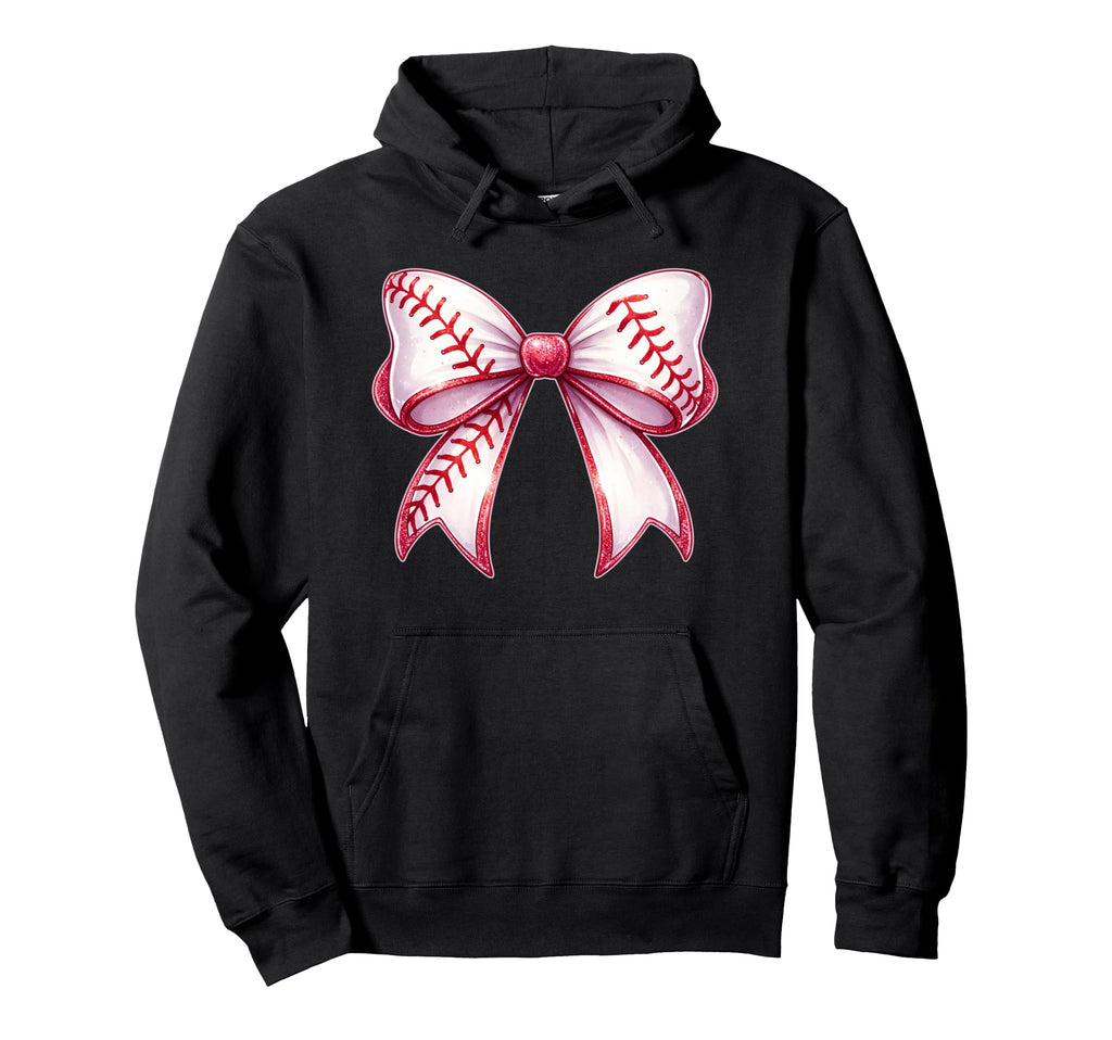 Baseball Bow Baseball Mom Mama Mothers Day Hoodie - Streetwear Style Unisex - T-Shirt, Sweatshirt, Hoodie