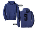 Number 5 Distressed Grunge Back Hoodie - Trendy Graphic Men Women - T-Shirt, Sweatshirt, Hoodie